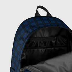 Рюкзак Чёрно-синий клетчатый, цвет: 3D-принт — фото 2