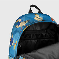 Рюкзак Паттерн чаек на полигональном синем, цвет: 3D-принт — фото 2