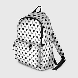 Рюкзак Черно-белые сердечки, цвет: 3D-принт