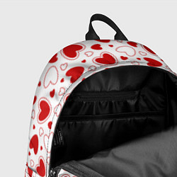 Рюкзак Красные сердечки на белом фоне, цвет: 3D-принт — фото 2