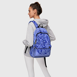 Рюкзак Узоры гжель на сиреневом фоне, цвет: 3D-принт — фото 2