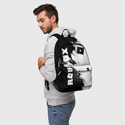 Рюкзак Роблокс - черно-белая абстракция, цвет: 3D-принт — фото 2