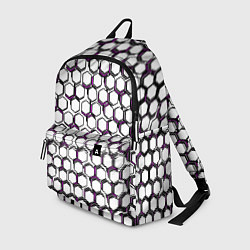 Рюкзак Киберпанк узор из шестиугольников розовый, цвет: 3D-принт