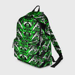 Рюкзак Зелёно-белая техно броня, цвет: 3D-принт