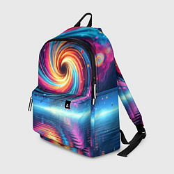 Рюкзак Неоновая космическая абстракция - нейросеть, цвет: 3D-принт