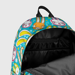 Рюкзак Разноцветные зайцы, цвет: 3D-принт — фото 2