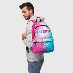 Рюкзак Bayern neon gradient style посередине, цвет: 3D-принт — фото 2