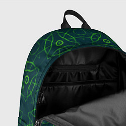 Рюкзак Зелёный неоновый паттерн, цвет: 3D-принт — фото 2