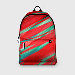 Рюкзак Красный и бирюзовый абстрактный полосы, цвет: 3D-принт — фото 2