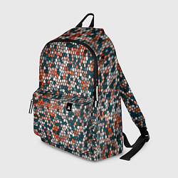 Рюкзак Красно-бирюзовый паттерн мелкая мозаика, цвет: 3D-принт