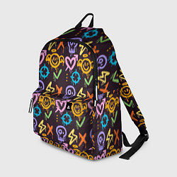Рюкзак Разноцветное граффити узор, цвет: 3D-принт