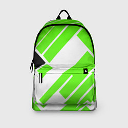 Рюкзак Зелёные широкие линии на белом фоне, цвет: 3D-принт — фото 2