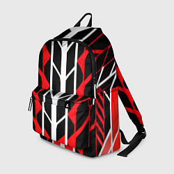 Рюкзак White and red lines on a black background, цвет: 3D-принт