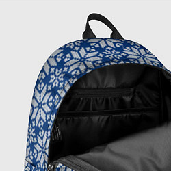 Рюкзак Синий вязаный орнамент, цвет: 3D-принт — фото 2