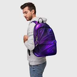 Рюкзак Фиолетовая объемная неровная текстура, цвет: 3D-принт — фото 2