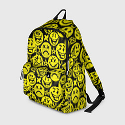 Рюкзак Желтые смайлики узор, цвет: 3D-принт
