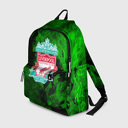 Рюкзак Liverpool green fire, цвет: 3D-принт