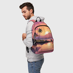 Рюкзак Домик на берегу закат, цвет: 3D-принт — фото 2