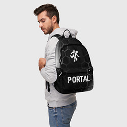Рюкзак Portal glitch на темном фоне по-центру, цвет: 3D-принт — фото 2