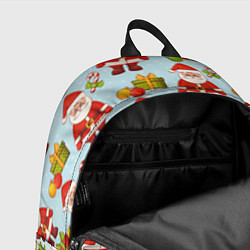 Рюкзак Новогодний паттерн с Сантой и подарками, цвет: 3D-принт — фото 2