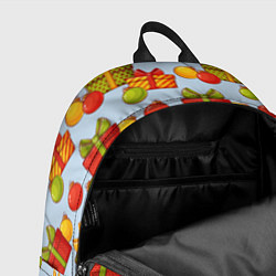 Рюкзак Новогодний паттерн с подарками и ёлочными шариками, цвет: 3D-принт — фото 2