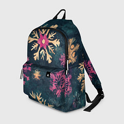 Рюкзак Новогодние разноцветные снежинки, цвет: 3D-принт