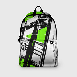 Рюкзак Чёрно-белые абстрактные линии на зелёном фоне, цвет: 3D-принт — фото 2