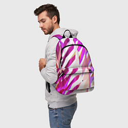 Рюкзак Бело-розовая абстракция, цвет: 3D-принт — фото 2