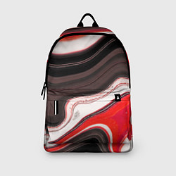 Рюкзак Волнистые горизонтальные чёрно-красные полосы на б, цвет: 3D-принт — фото 2