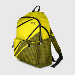 Рюкзак Sport жёлтый с чёрным точечный, цвет: 3D-принт