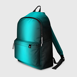 Рюкзак Чёрный и неоновый голубой градиент по центру, цвет: 3D-принт