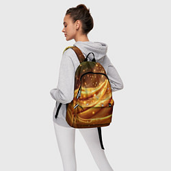 Рюкзак Золотая ткань с блестками, цвет: 3D-принт — фото 2