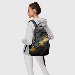 Рюкзак Серая текстура с золотым разломом, цвет: 3D-принт — фото 2