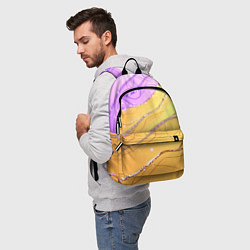 Рюкзак Фиолетово-золотая текстура с блестяшками, цвет: 3D-принт — фото 2
