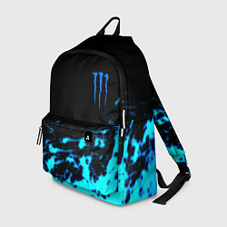Рюкзак Monster energy голубые краски, цвет: 3D-принт