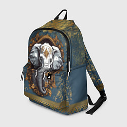 Рюкзак Слон лотос и золотая мандала, цвет: 3D-принт