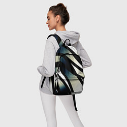 Рюкзак Чёрно-белый с синим затемнением полосы, цвет: 3D-принт — фото 2