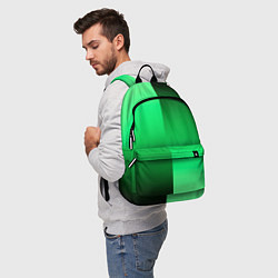 Рюкзак Чёрно-зелёный градиент пополам, цвет: 3D-принт — фото 2