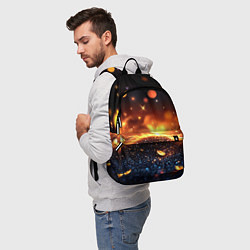 Рюкзак Оранжевое боке на черном, цвет: 3D-принт — фото 2