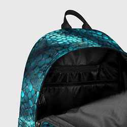 Рюкзак Бирюзовая чешуя рептилии - абстрактный паттерн, цвет: 3D-принт — фото 2