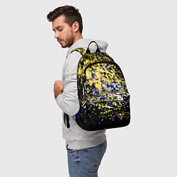 Рюкзак Желто синяя краска на черном, цвет: 3D-принт — фото 2