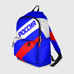 Рюкзак Россия на синем фоне и триколор, цвет: 3D-принт