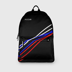 Рюкзак Россия полосы бело-сине-красные на чёрном, цвет: 3D-принт — фото 2