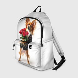 Рюкзак Чихуахуа с розами - крупная, цвет: 3D-принт