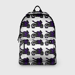 Рюкзак The motorcycle is dark purple, цвет: 3D-принт — фото 2
