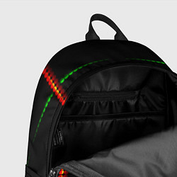 Рюкзак Color black green orange stripes, цвет: 3D-принт — фото 2