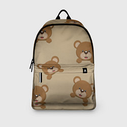Рюкзак Медвежьи мордашки на бежевом, цвет: 3D-принт — фото 2