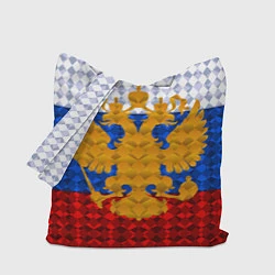 Сумка-шопер Россия: полигоны, цвет: 3D-принт