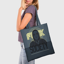 Сумка-шопер Fuck Society, цвет: 3D-принт — фото 2
