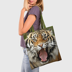 Сумка-шопер Удивленный тигр, цвет: 3D-принт — фото 2